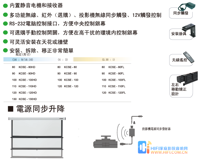 KIKUCHI 菊地KCSE 電動幕布